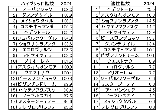 2024　菊花賞　HB指数